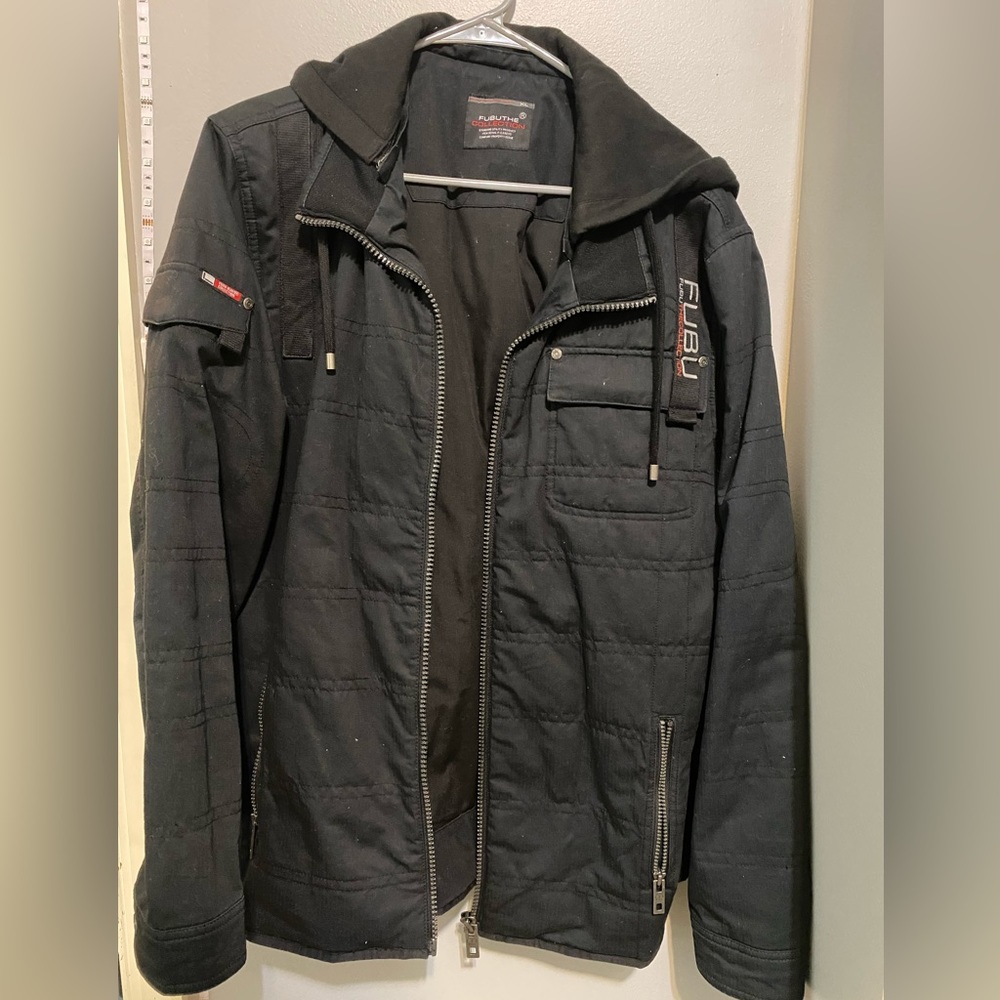 FUBU collection - Korean mens Jacket - XL (Fits like an M-L US Size) - black